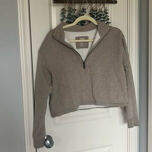 Girlfriend collective half zip cropped sweatshirt
